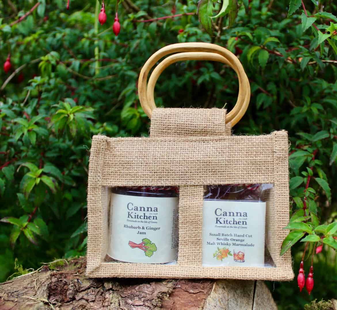 Canna Kitchen 3 jar gift set: Whisky Marmalade/Rhubarb and Date Chutney/Rhubarb and Ginger Jam - Image 1