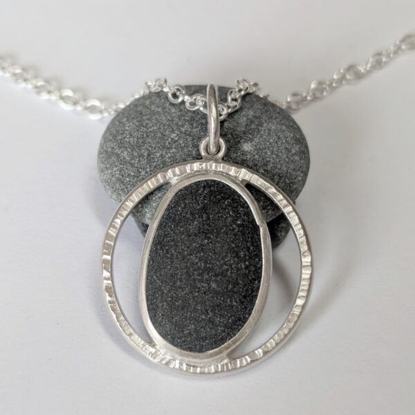 Handmade Pebble Pendant in recycled Sterling Silver