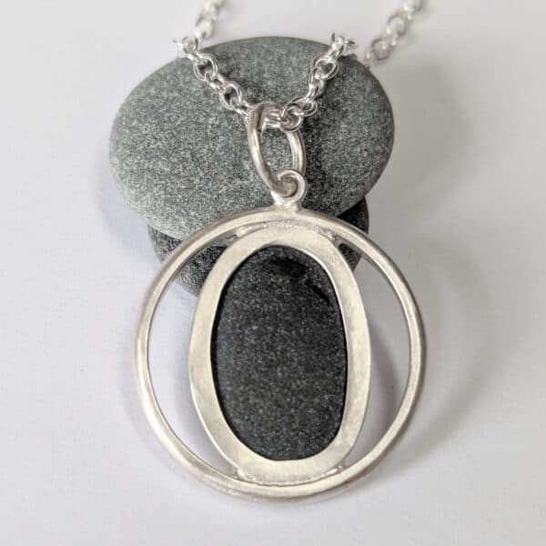 Handmade Pebble Pendant in recycled Sterling Silver