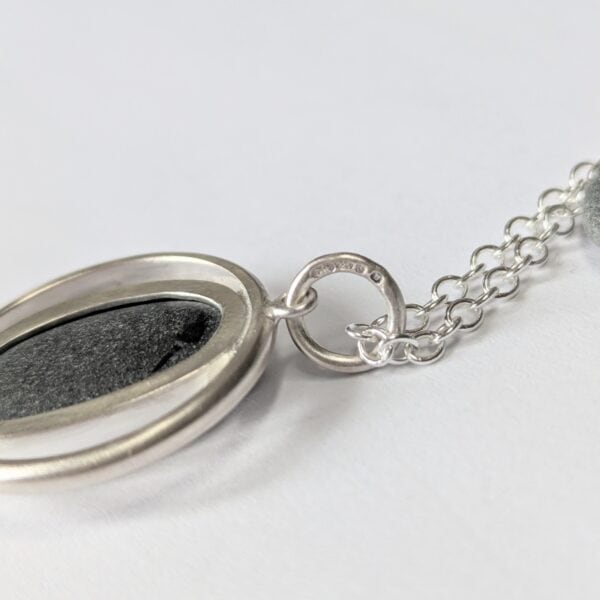 Handmade Pebble Pendant in recycled Sterling Silver