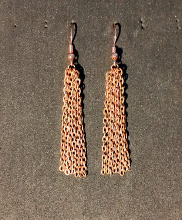 Copper Chained 'Waterfall' Drop Earrings