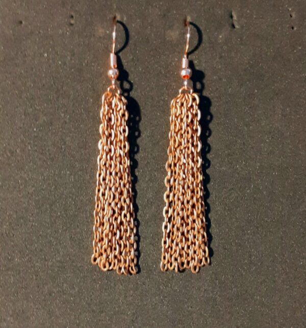 Copper Chained 'Waterfall' Drop Earrings