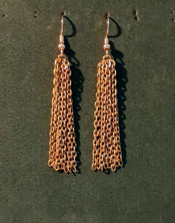 Copper Chained 'Waterfall' Drop Earrings
