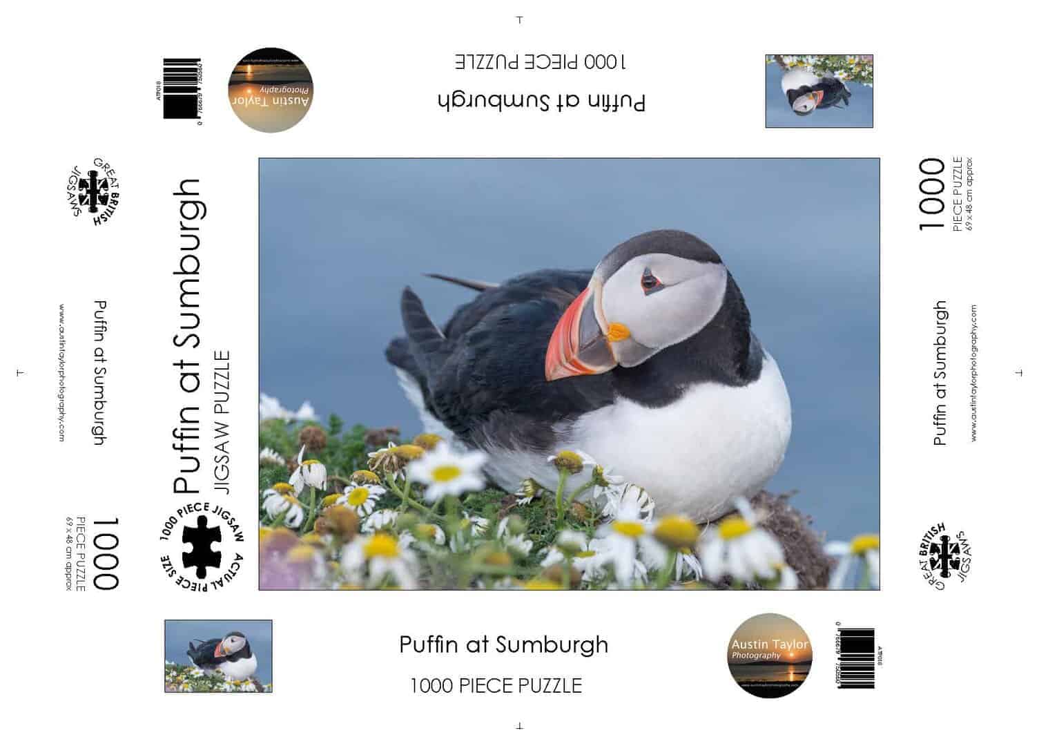 1,000 piece jigsaw of a puffin photographed at Sumburgh in Shetland