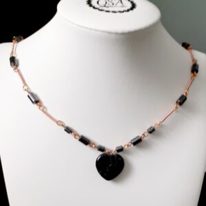 Copper and Haematite Coiled Beaded Adjustable Necklace - Image 2
